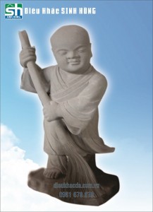 tượng chú tiểu bằng đá
